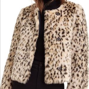 J. Crew Leopard Fur Crop Coat